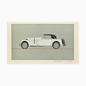 Willie Seidl, Vintage Car, Woodcut, 1950s