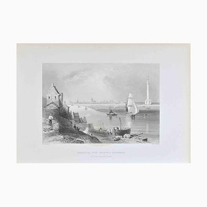 Lithographie, William Henry Bartlett, Yarmouth, with Nelson's Monument, 19e siècle