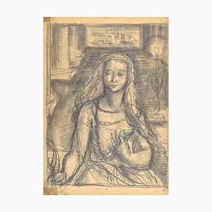 Inconnu, Femme, Dessin au crayon, Début du xxe siècle