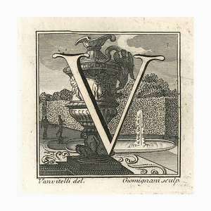 Luigi Vanvitelli, Letter V, Etching, 18th Century