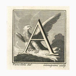 Luigi Vanvitelli, Letter A, Etching, 18th Century