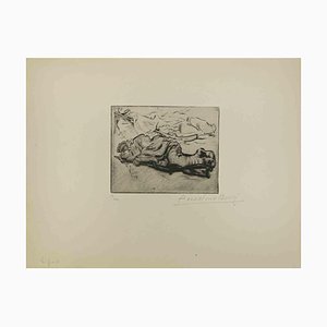 Anselmo Bucci, Sleep, 1917, Radierung und Kaltnadelradierung