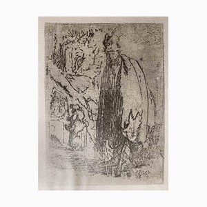 Charles Amand Durand después de Rembrandt, un mendigo, del siglo XIX, grabado