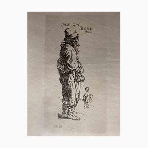 Charles Amand Durand after Rembrandt, A Peasant Calling Out, 19th Century, Engraving