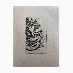 Charles Amand Durand after Rembrandt, Beggar Seated Warming His Hands at a Chafing Dish, Engraving After Rembrandt