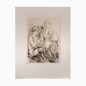 Luc-Albert Moreau, Zwei Frauen, Frühes 20. Jh., Lithographie