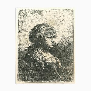 Charles Amand Durand after Rembrandt, Saskia with the Pearl, Engraving, Late 19th Century