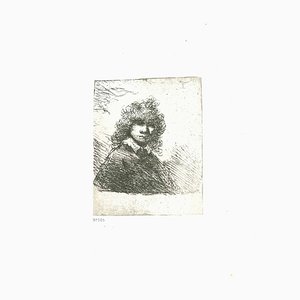 Charles Amand Durand dopo Rembrandt, autoritratto, secolo XIX, incisione