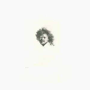 Charles Amand Durand después de Rembrandt, Autorretrato con pelo largo y tupido, Grabado del siglo XIX