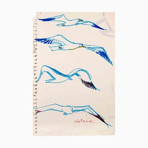 Reynold Arnould, Birds, 1970s, Drawing