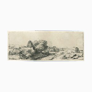 Charles Amand Durand nach Rembrandt, Landschaft mit Milchmann, 19. Jh., Kupferstich