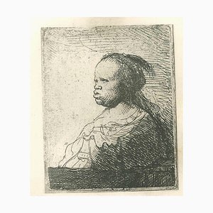 Charles Amand Durand d'après Rembrandt, L'Arabe Blanc, 19e Siècle, Gravure