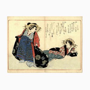 Yanagawa Shigenobu, A Myriad of Kyoka Poems, Woodcut Print, 1830s
