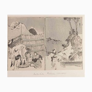 Katsushika Hokusai, paisaje, 1878, grabado en madera Pring