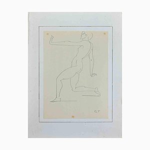 Georges-Henri Tribout, Posing Nude, 1950s, Pencil