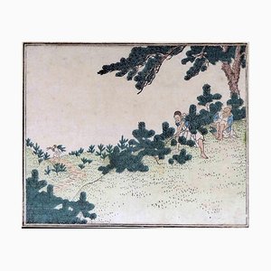 Utagawa Hiroshige, Récolte De Jeunes Cèdres, Gravure Sur Bois, 19ème Siècle