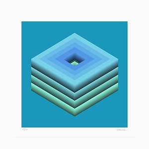 Dadodu, Blue Diamond, 2019, Impresión Giclée