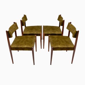 Skandinavische Esszimmerstühle aus Holz, 1960er, 4er Set