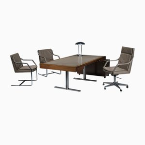 Desk, Cabinet and Armchair Set by Walter Knoll, 1970s, Set of 5