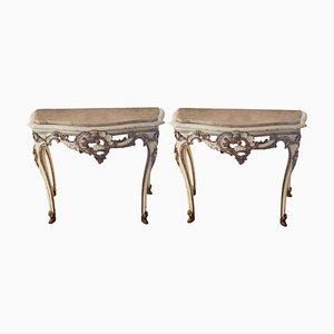 Late 18th Century Italian Console Tables, Set of 2