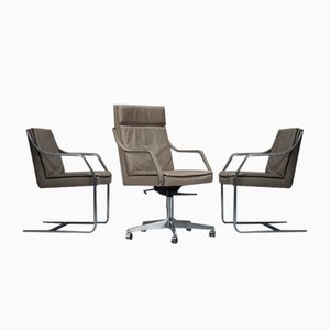 Poltrone da ufficio di Walter Knoll, anni '70, set di 3