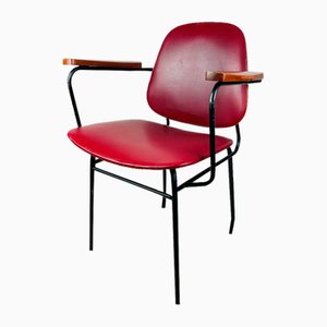 Mid-Century Red Dining Chair, Italy, 1960s