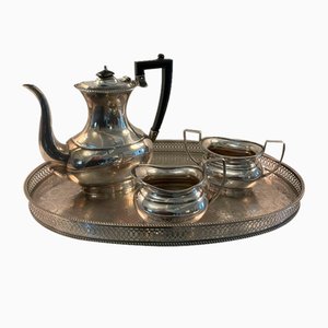 Antique Edwardian Silver-Plating Tea Set, 1900s, Set of 3