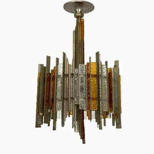 Large Mid-Century Chandelier by Albano Poli for Poliarte, Italy, 1970s