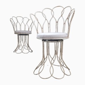 Set of French Metal Garden Chairs, Early 1950s
