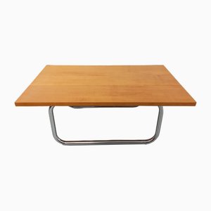 Table Basse Bauhaus en Hêtre et Métal Chromé par Marcel Breuer, 1970s