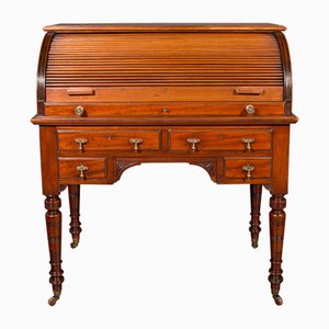 Antique English Victorian Roll-Top Desk, 1880s