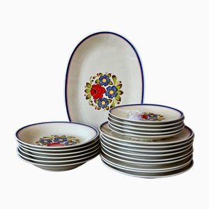 Assiettes Bohemian en Porcelaine Shooting, Set de 24