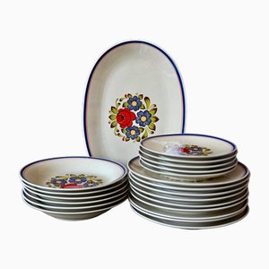 Bohemian Plates in Shooting Porcelain, Set of 24