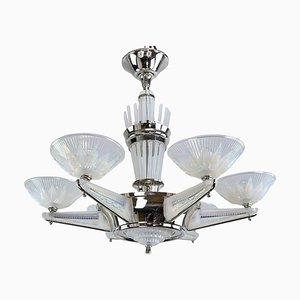 Art Deco Star Lamp Chandelier from Petitot & Ezan, 1930s