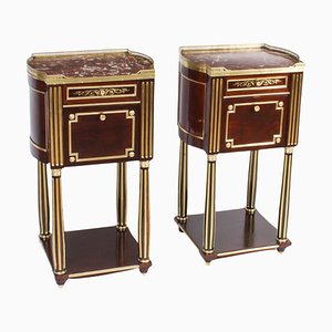 Antique French Empire Mahogany Bedside Cabinets 19th Century, Set of 2