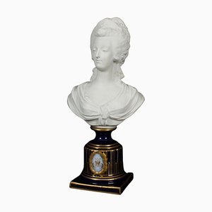 Antique Sevres Bisque Porcelain Bust of Marie Antoinette, 19th Century