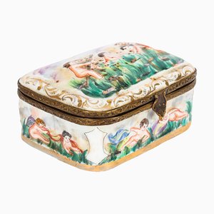 Antique Italian Capodimonte Porcelain Box, 19th Century