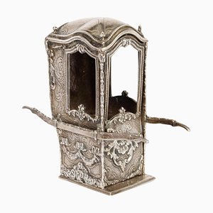 Antique French Silver Sedan Chair, 19th Century