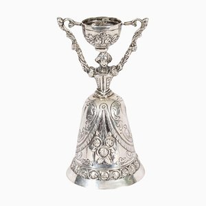 Copa de matrimonio holandesa antigua de plata, siglo XIX