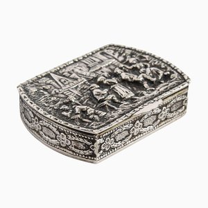 Tabacchiera antica in argento sterling, Spagna, inizio XX secolo