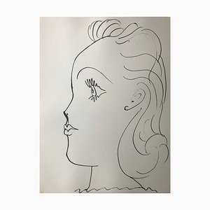 Pablo Picasso, Girl profile, 1957, Lithograph