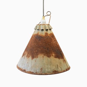 Industrial Style Metal Ceiling Lamp, 1950s