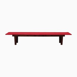 Danish Red Eco Leather Bench, 1990s