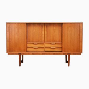 Credenza alta in teak, Danimarca, anni '60