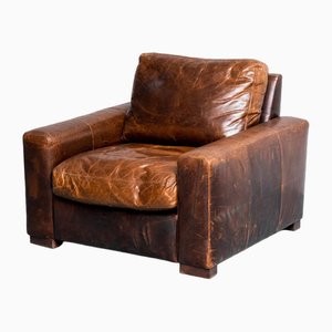 Fauteuil en Cuir Marron, 1990s