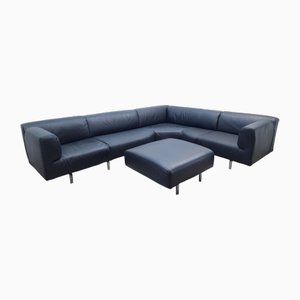 Canapé en Cuir Noir par Piero Lissoni pour Cassina, 1996, Set de 2