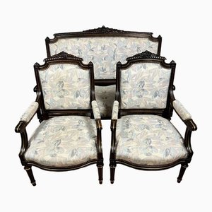 Wohnzimmer Set im Louis XVI Stil aus Palisander & Vergoldung, 3 . Set