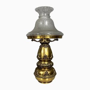 Große Napoleon III Öl-Tischlampe