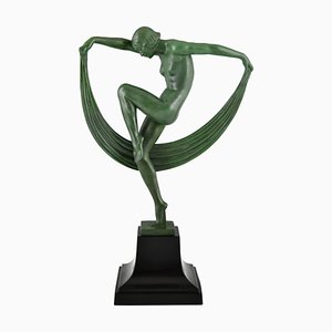 Sculpture Folie Nude Dancer Art Déco par Denis pour Max Le Verrier