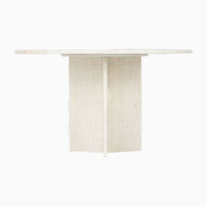 Vintage Dining Table in Travertine, 1980